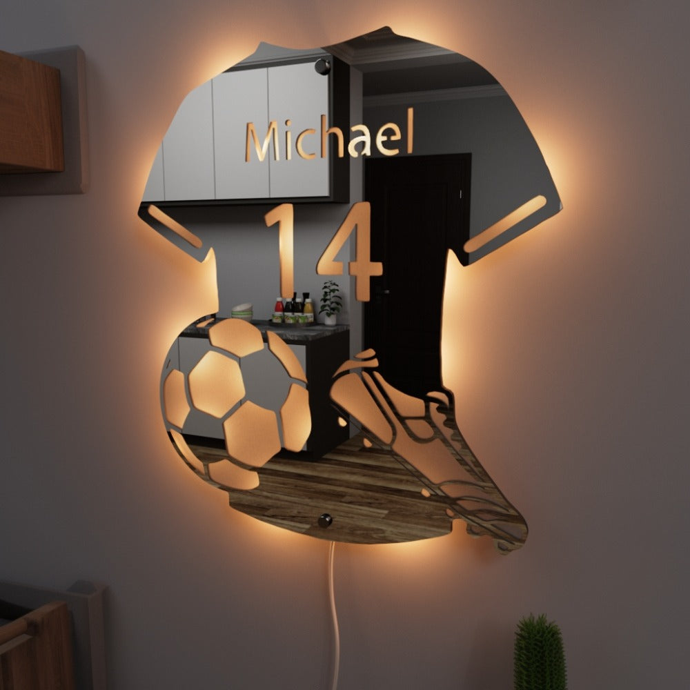 Fotbollsspelare | Personlig LED-Spegel