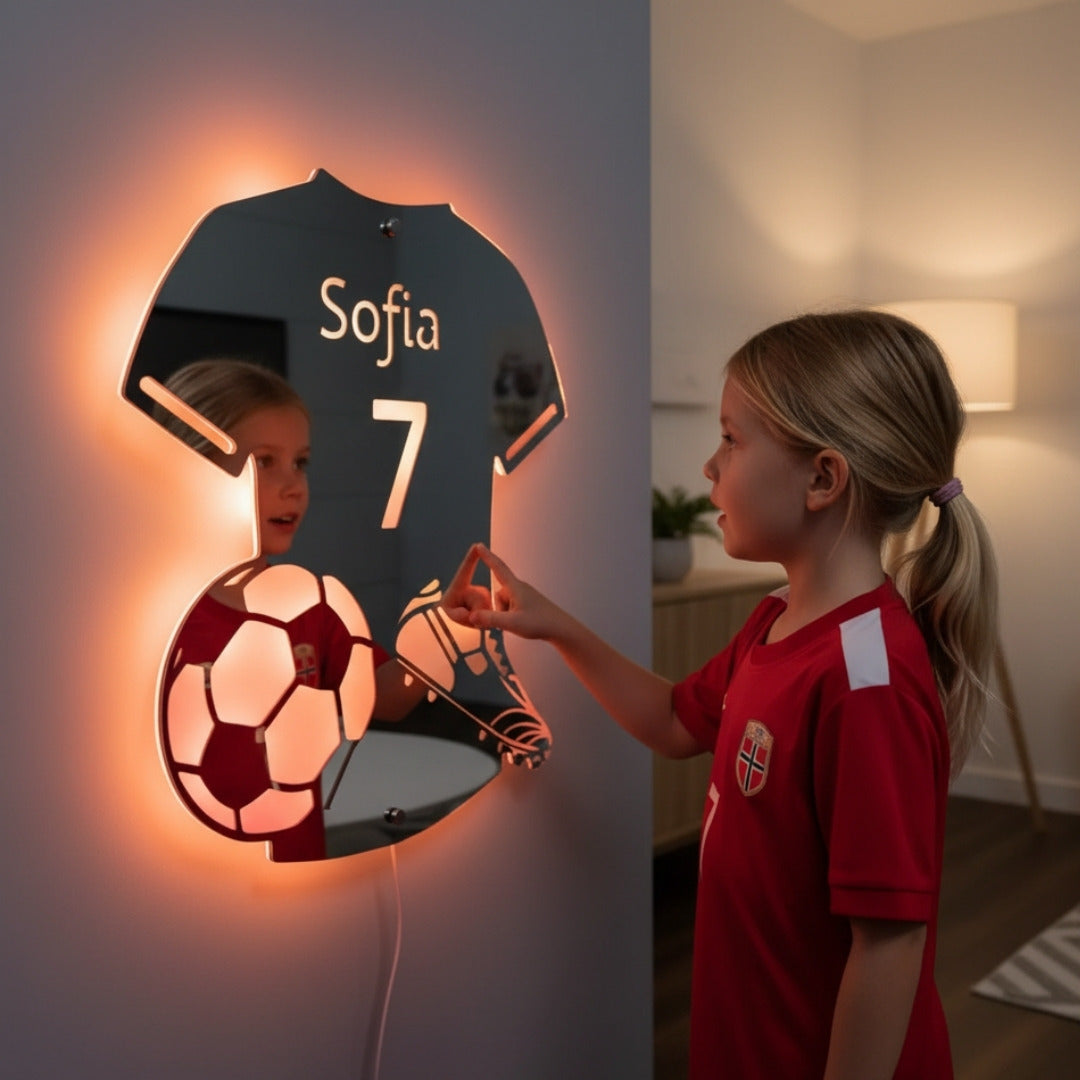 Fotbollsspelare | Personlig LED-Spegel