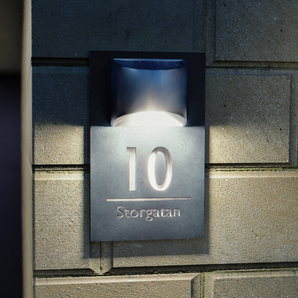 Personlig Solcellsdriven Husskylt