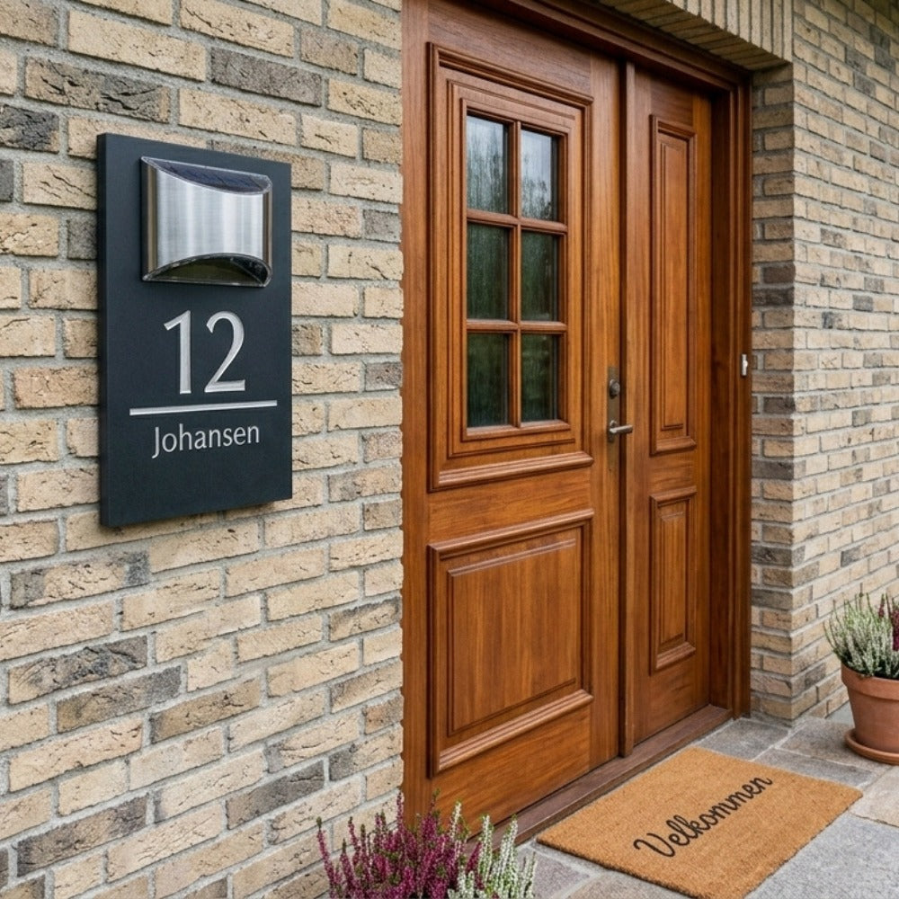 Personlig Solcellsdriven Husskylt