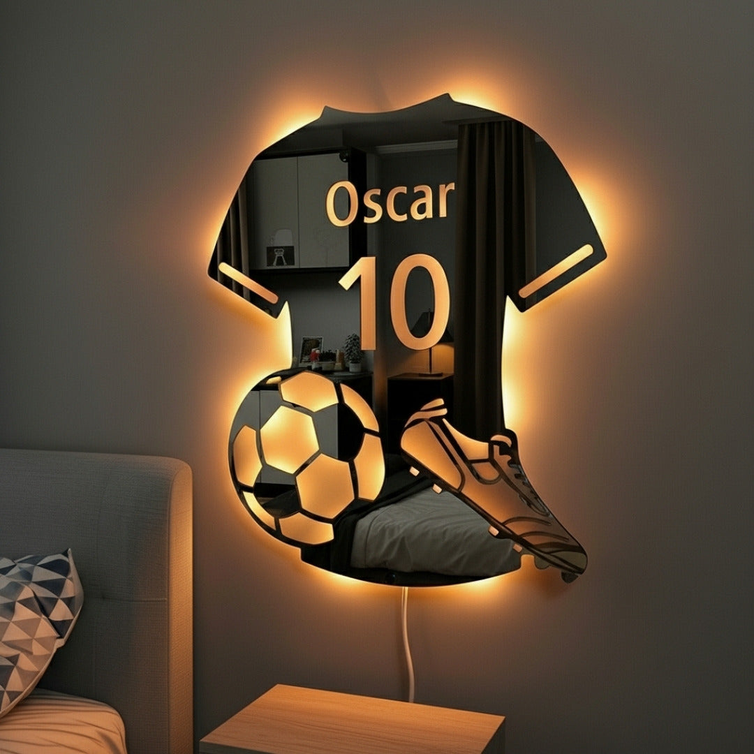 Fotbollsspelare | Personlig LED-Spegel