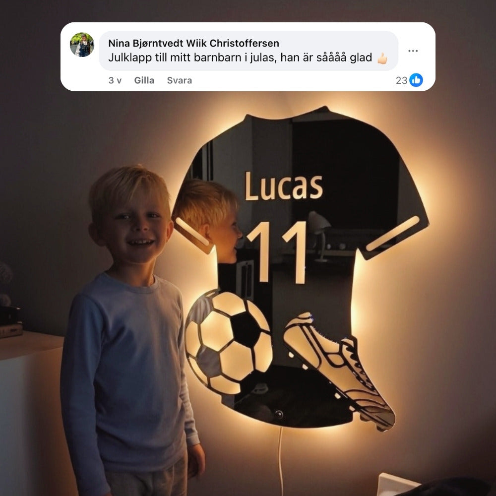 Fotbollsspelare | Personlig LED-Spegel